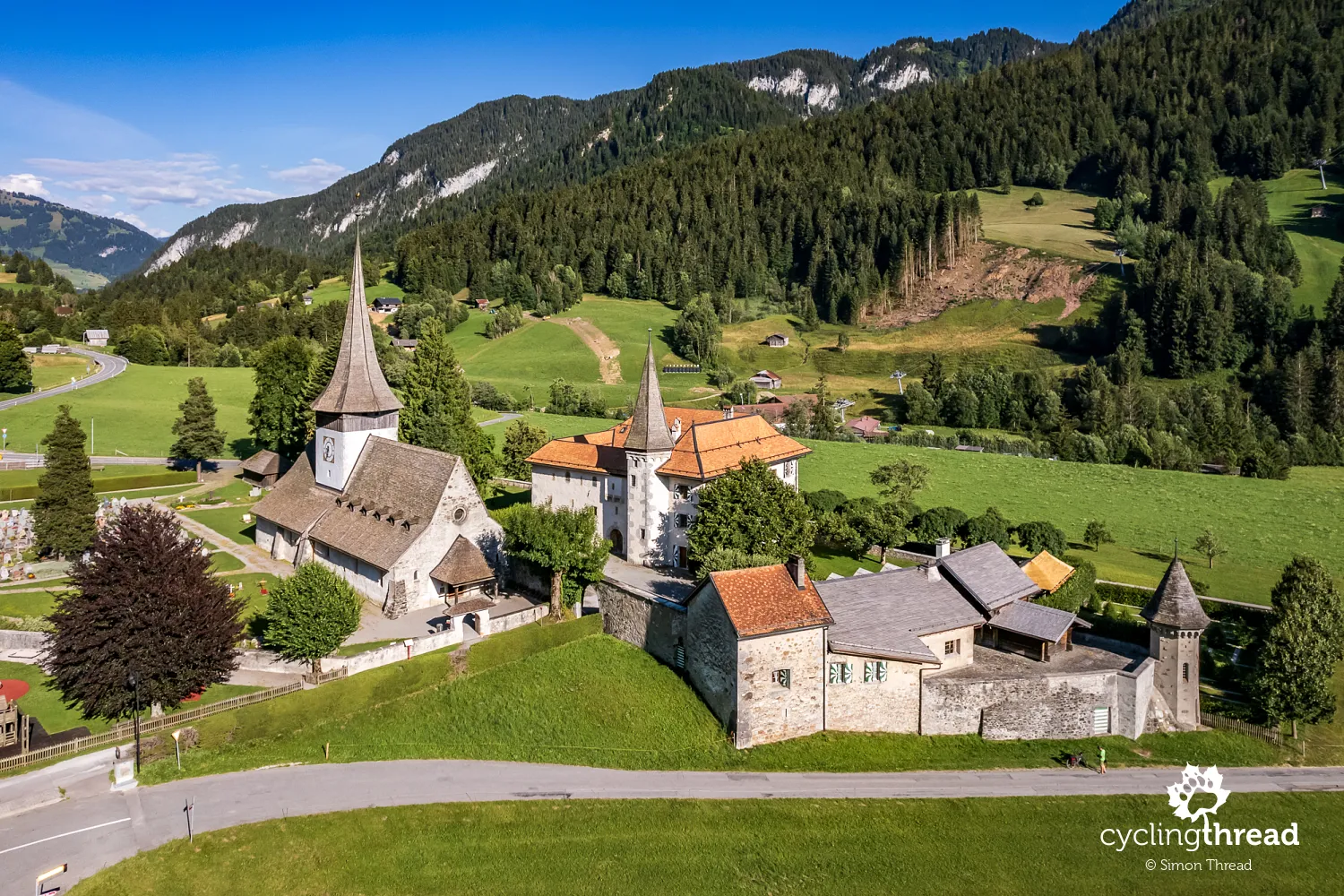 Abbey in Rougemont - church and castle
