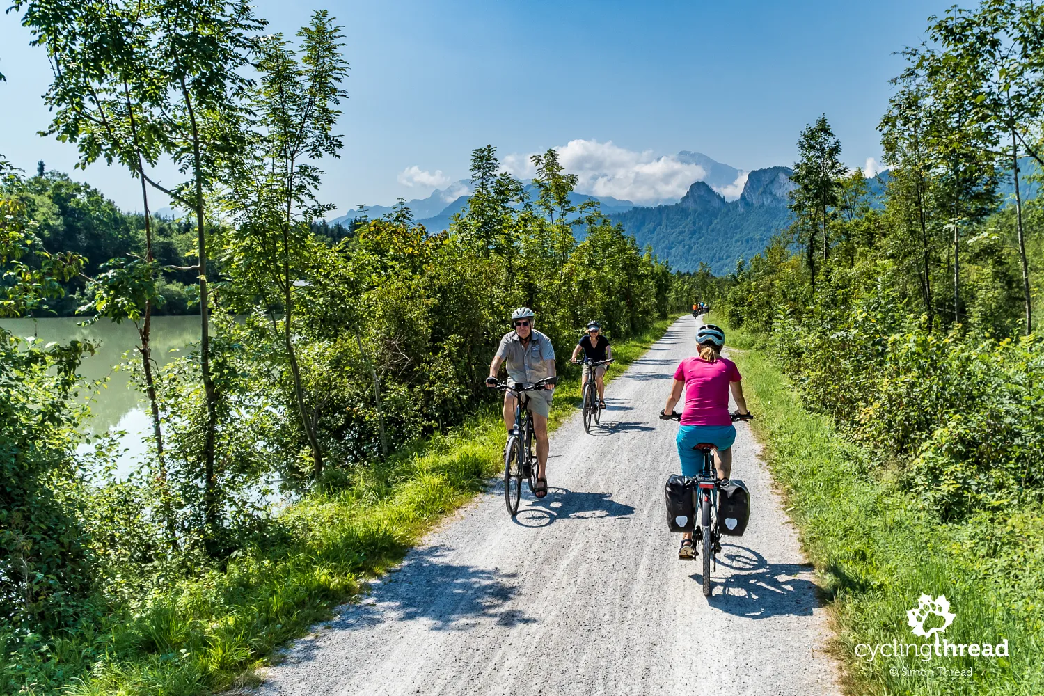 Alpe-Adria bike route along the Salzach River