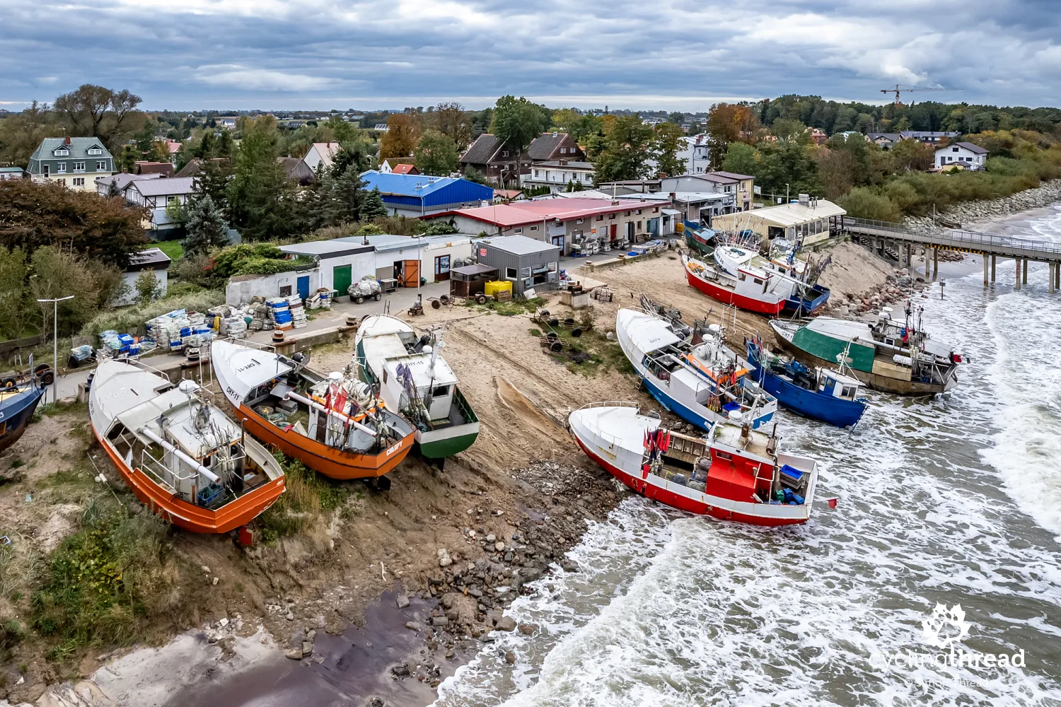 Beach fishing harbor in Chłopy