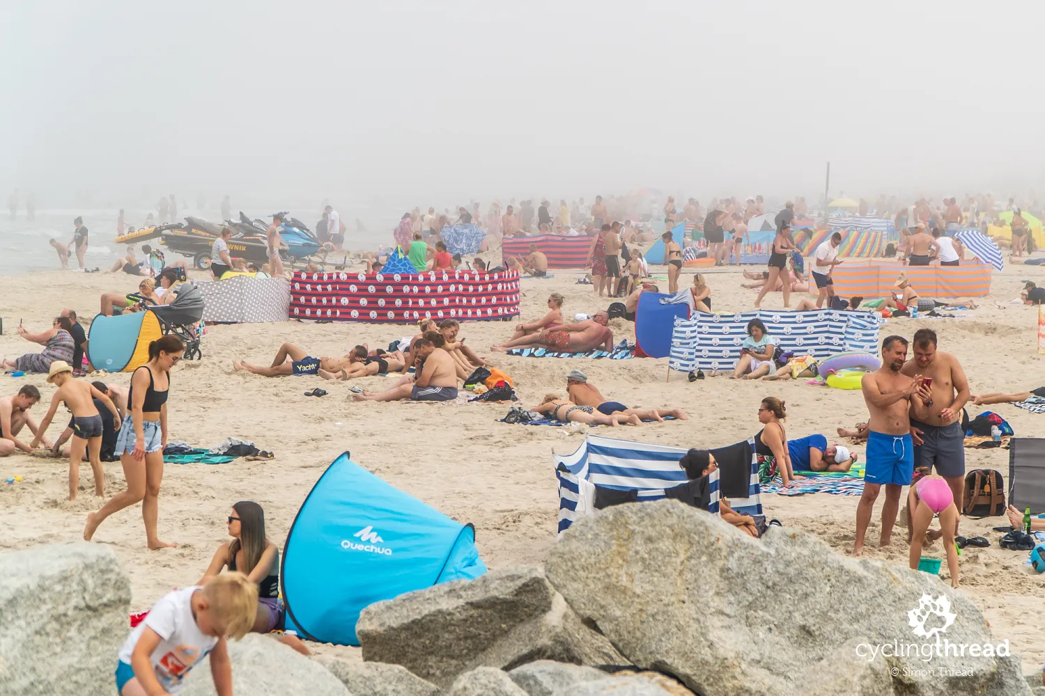 Beach in Ustka in the fog