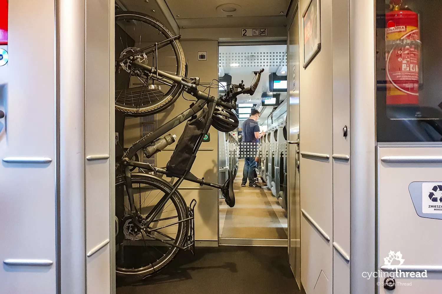 Bicycle in a Pendolino train in Poland