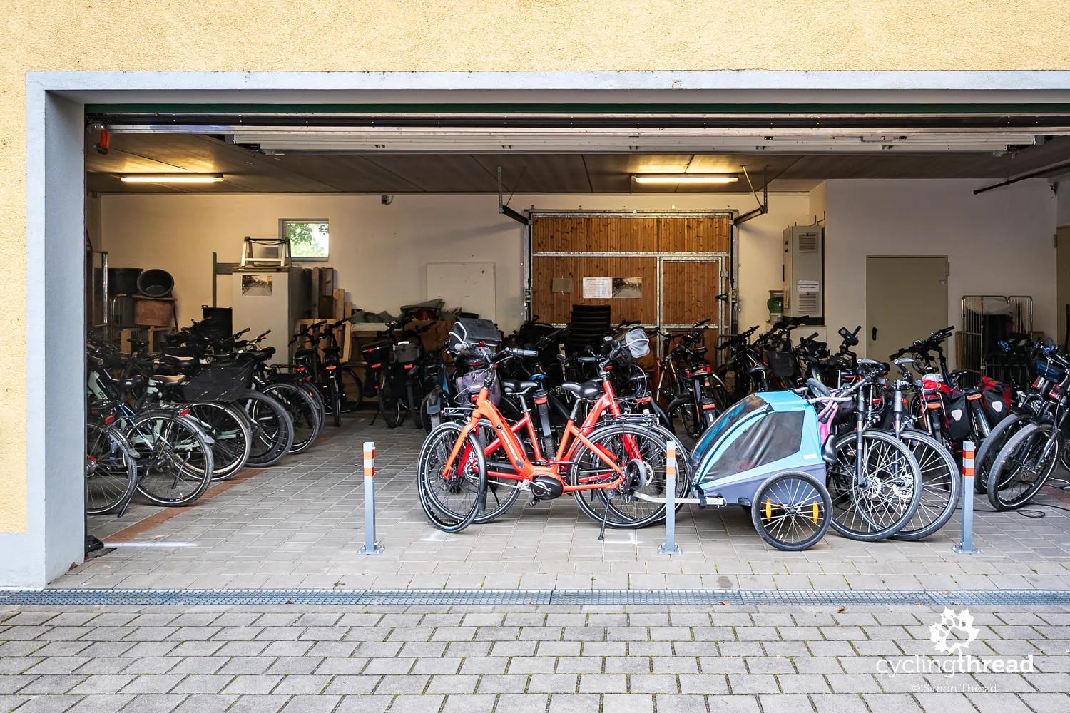 Bike garage at a hotel in Gunzenhausen