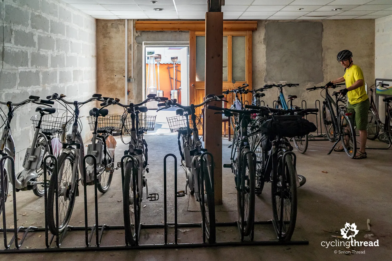 Bike storage room at a hotel