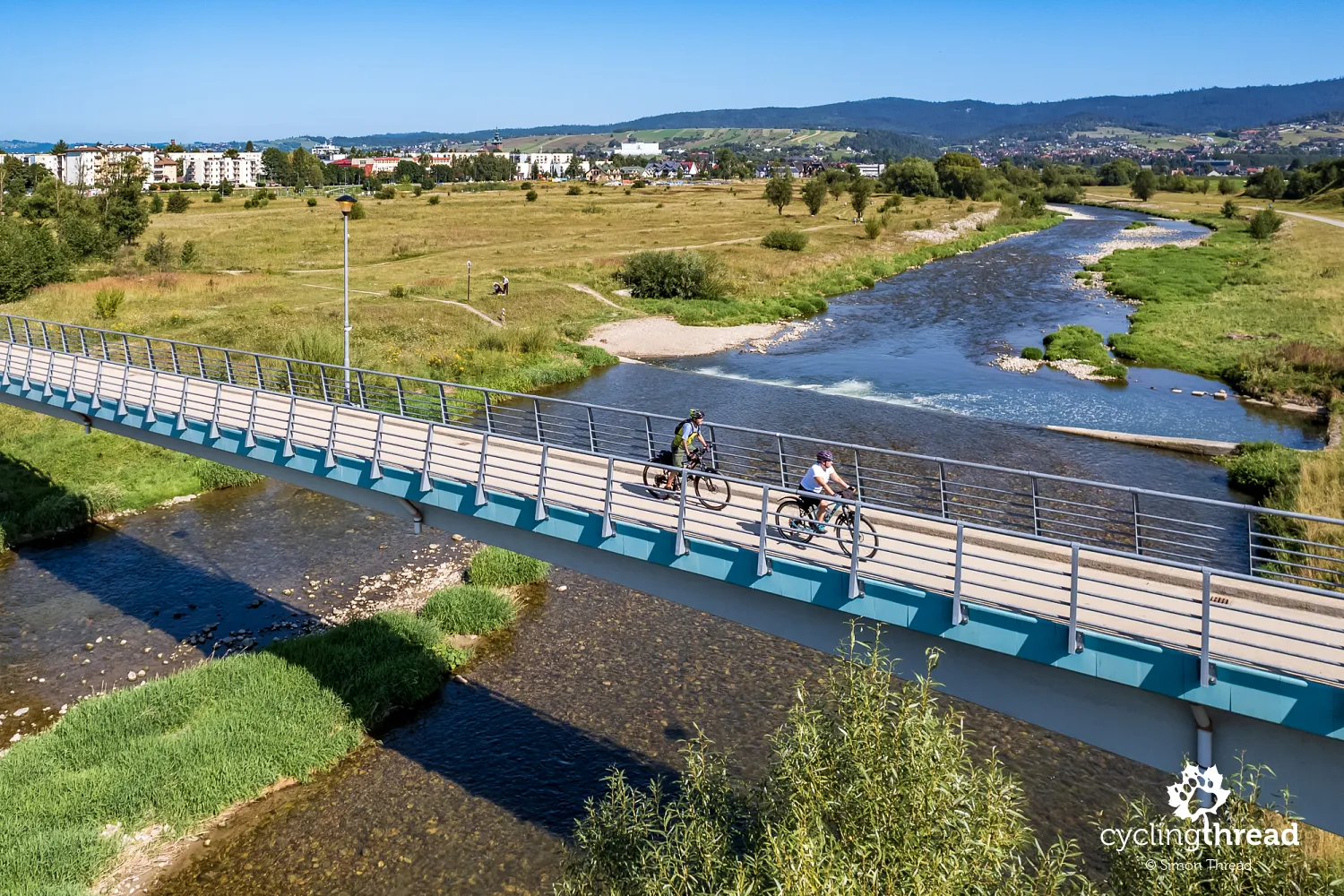 Bridge over the Bialy Dunajec near the airfield in Nowy Targ
