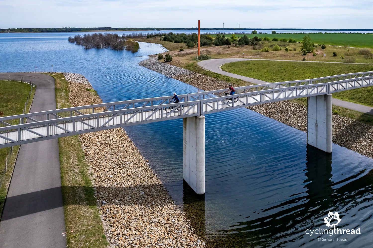 A bridge over a canal between the lakes of the Lusatian Lakeland
