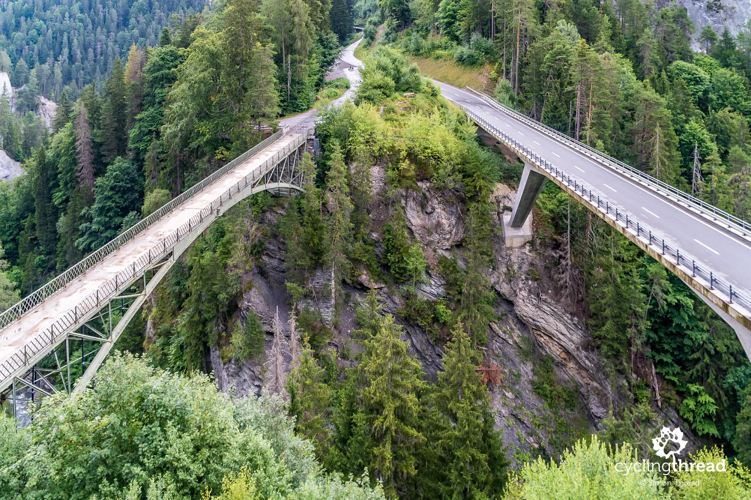 Bridges over the Versam Gorge near the Ruinaulta Gorge