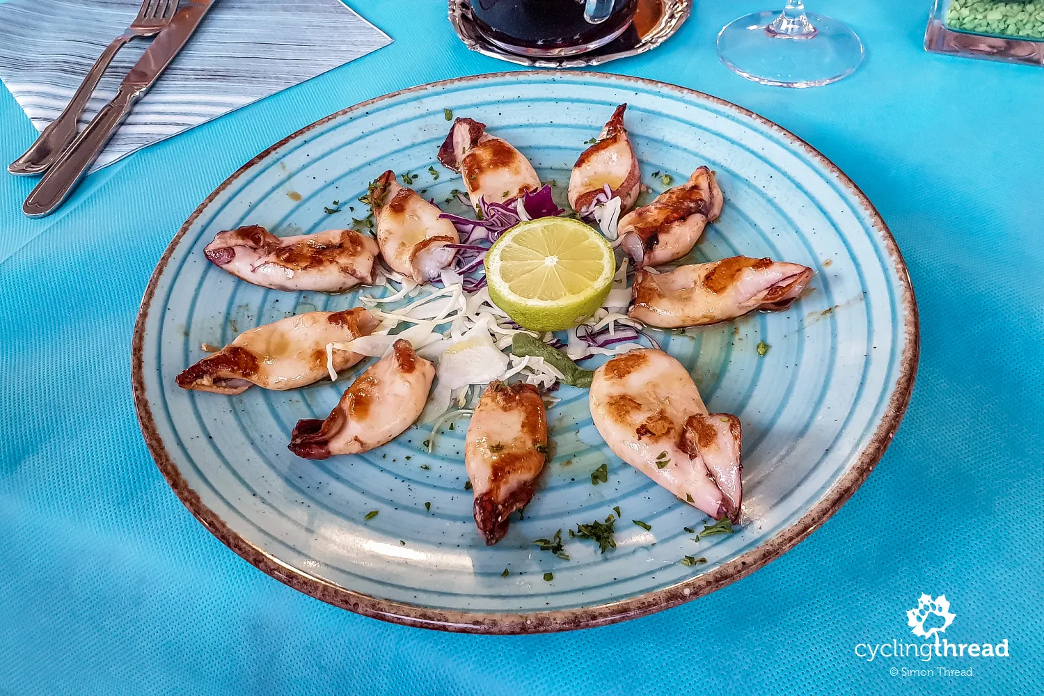 Calamari - seafood at a restaurant in Udine