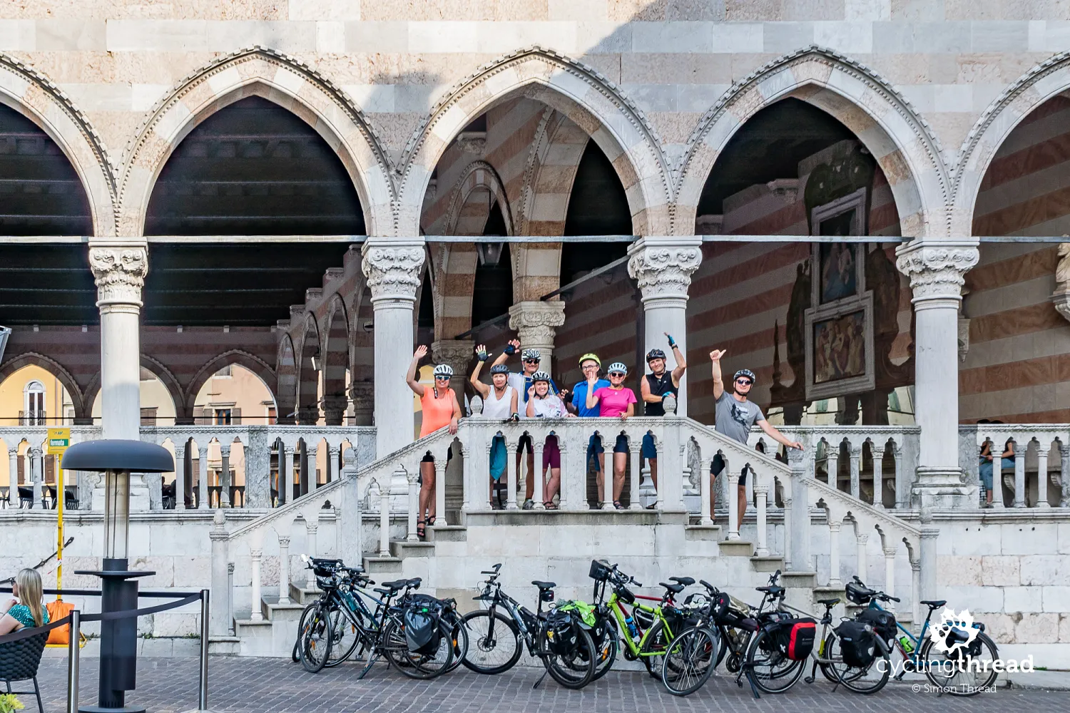 Commemorative photo under the Loggia del Lionello in Udine