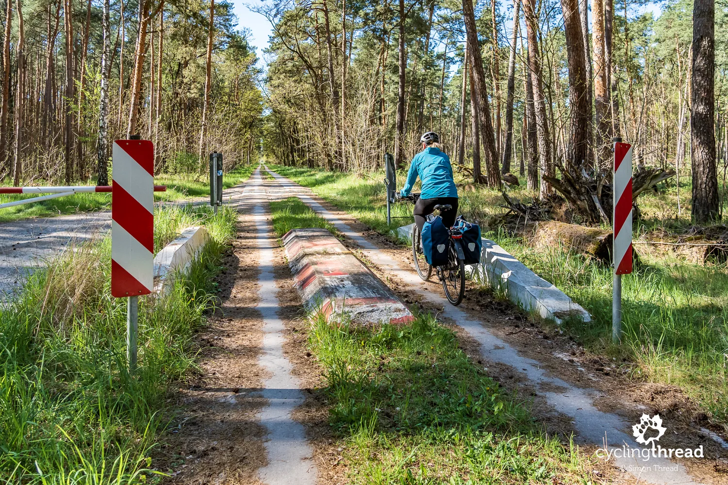 Concrete forest barrier on Elberadweg