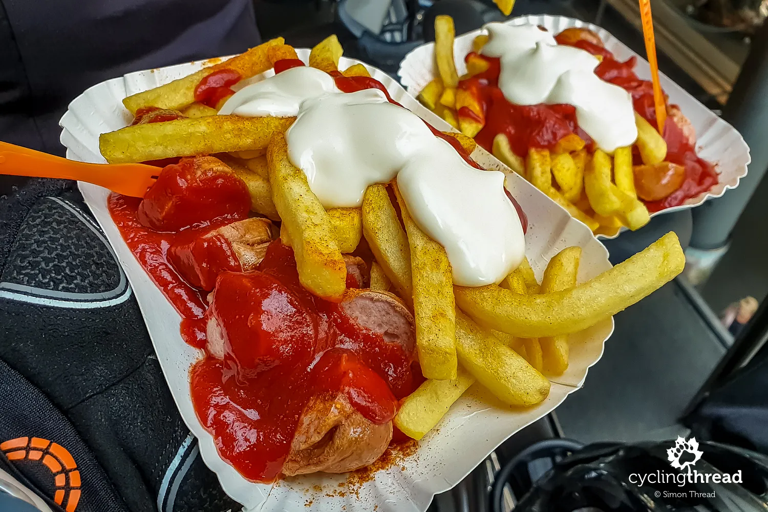 Currywurst with fries in Berlin