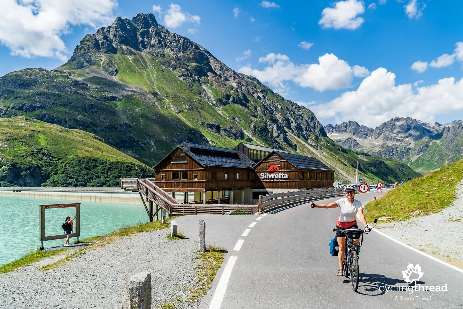 Cycling at the Silvretta Lake in Vorarlberg