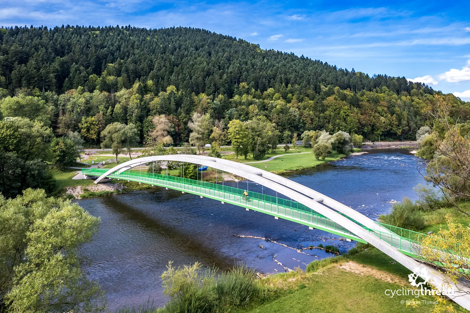 The cycling bridge in Kroscienko nad Dunajcem