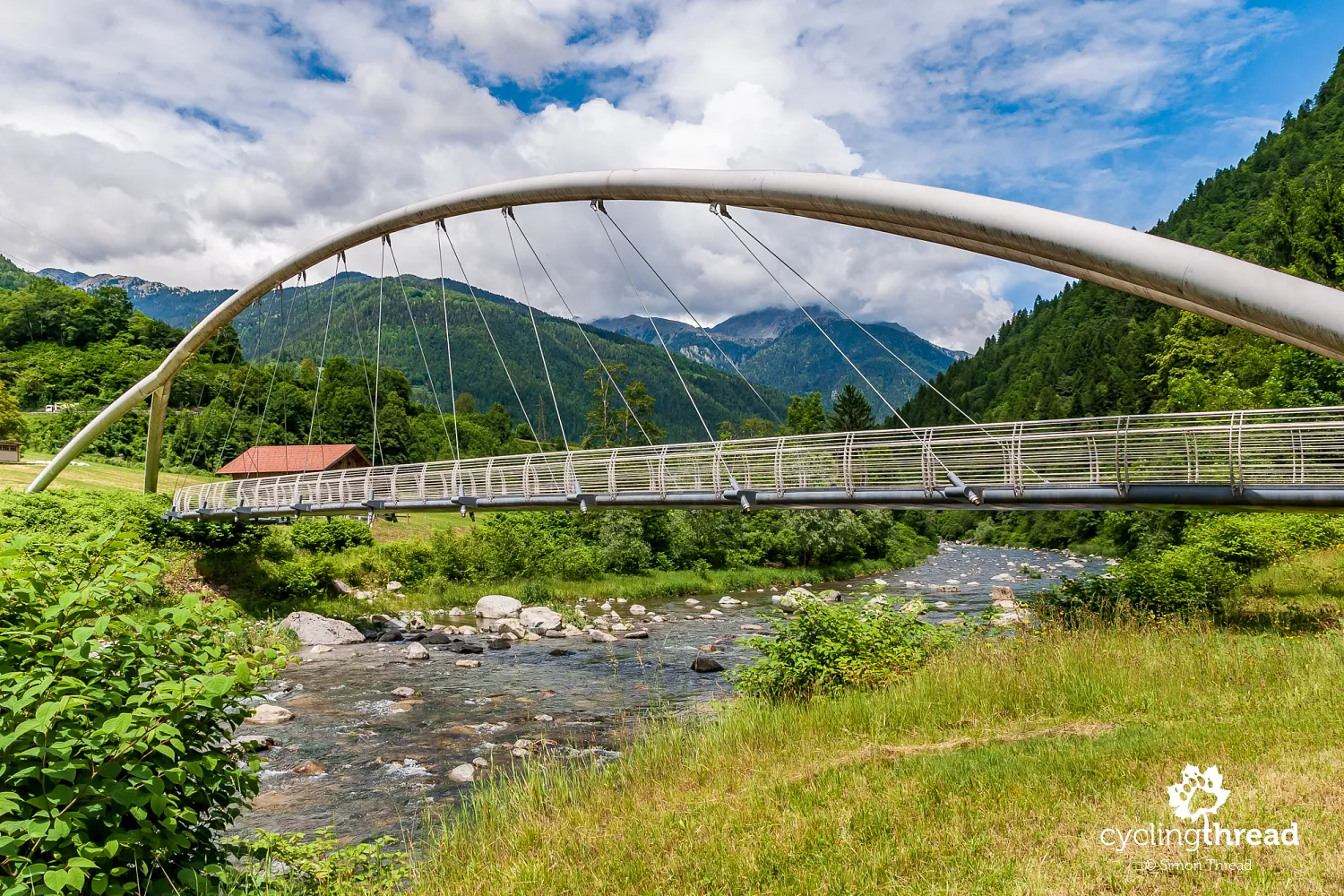 Cycling bridge in Val Rendena