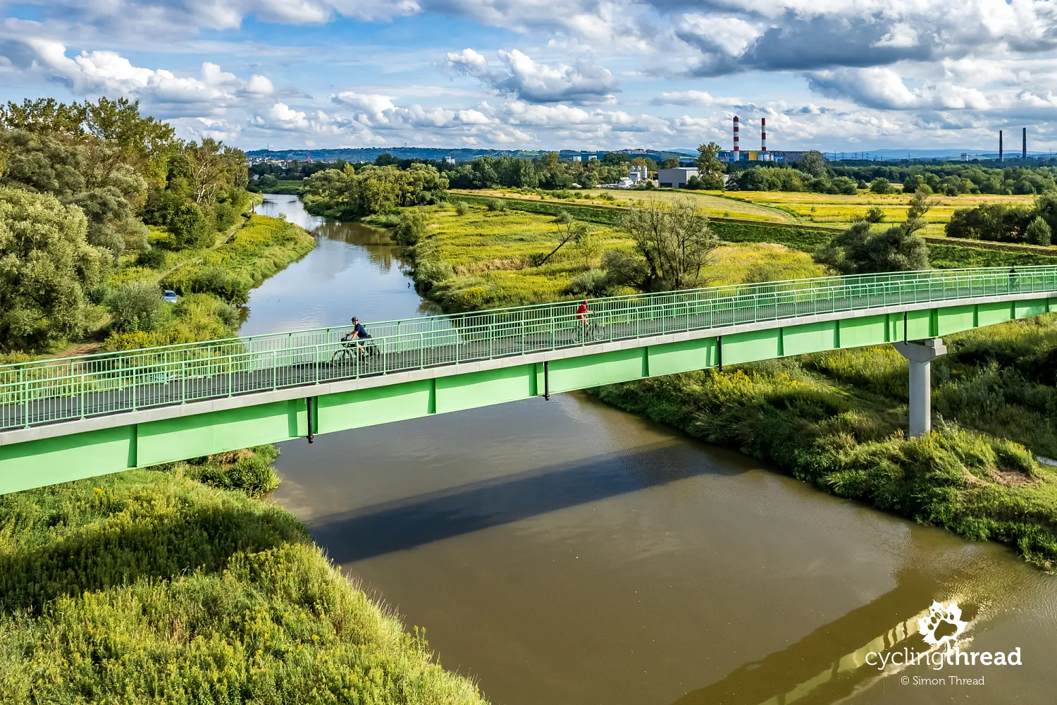 Cycling bridge on the Vistula Cycling Route near Skawina