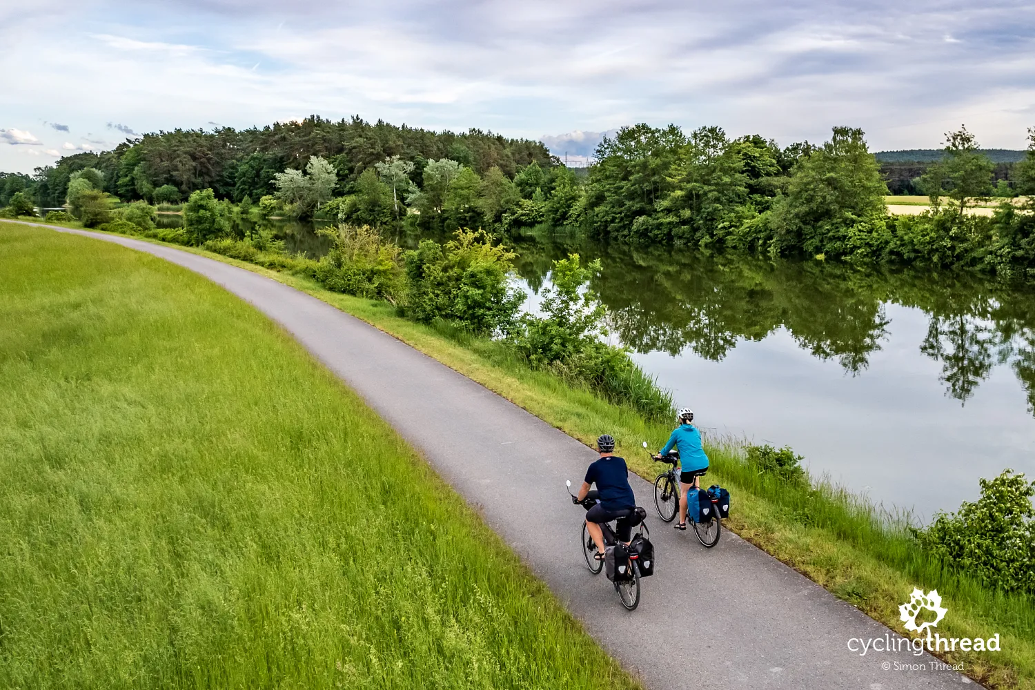 Cycling path along the Altmühl River in Franconia