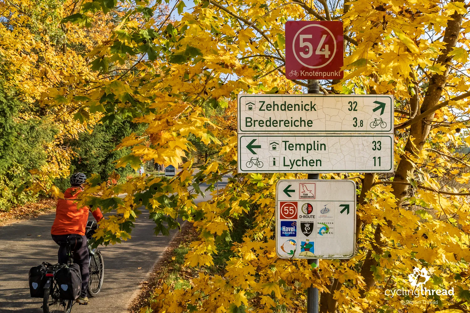 Cycling signage in Brandenburg