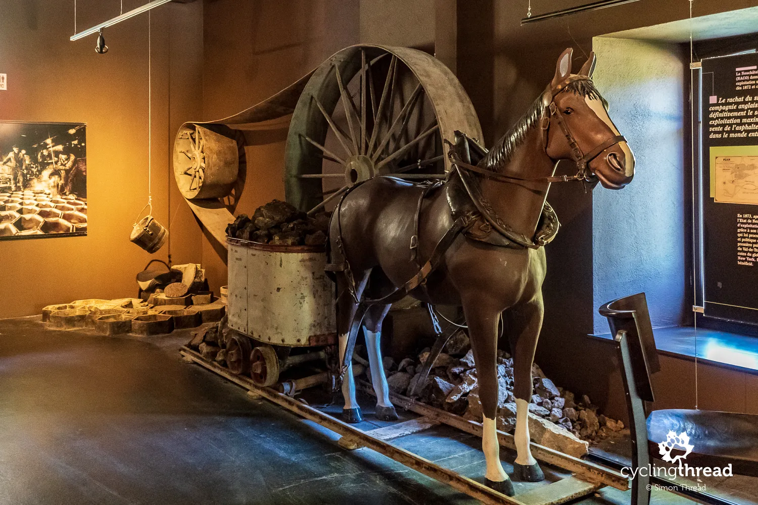 Exhibits at the La Presta asphalt mine