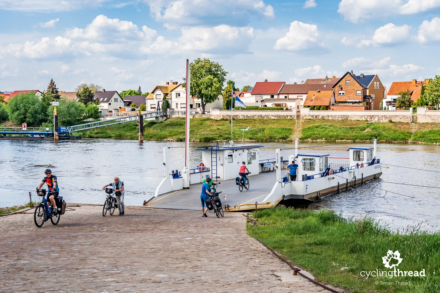 Ferry crossing over the Elbe in Elster