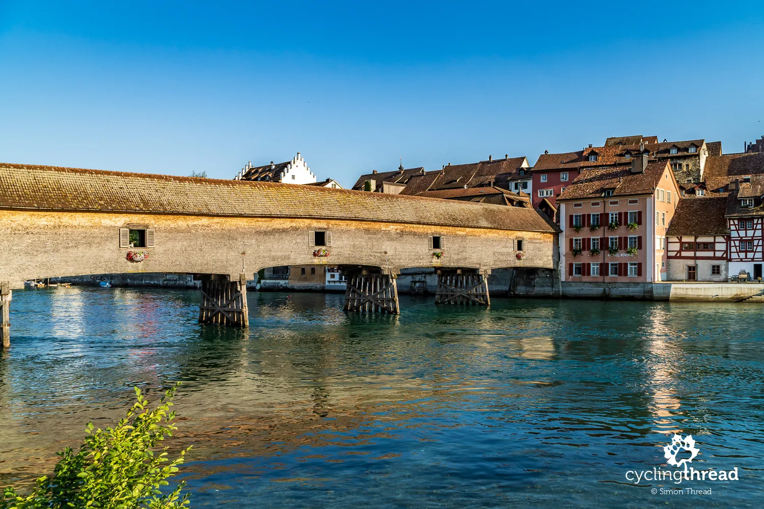 Historic bridge over the Rhine between Diessenhofen and Gailingen