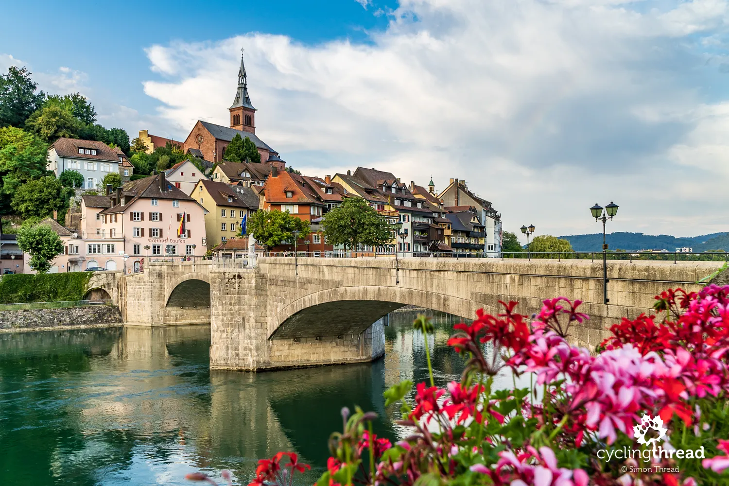 Historic stone bridge in Laufenburg
