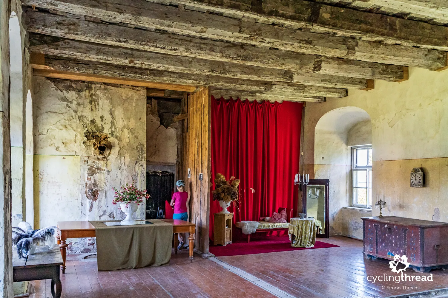 Interior of Alsunga castle in Latvia