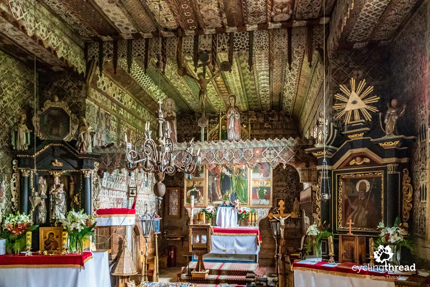 Interior of the Church of St Michael the Archangel in Debno