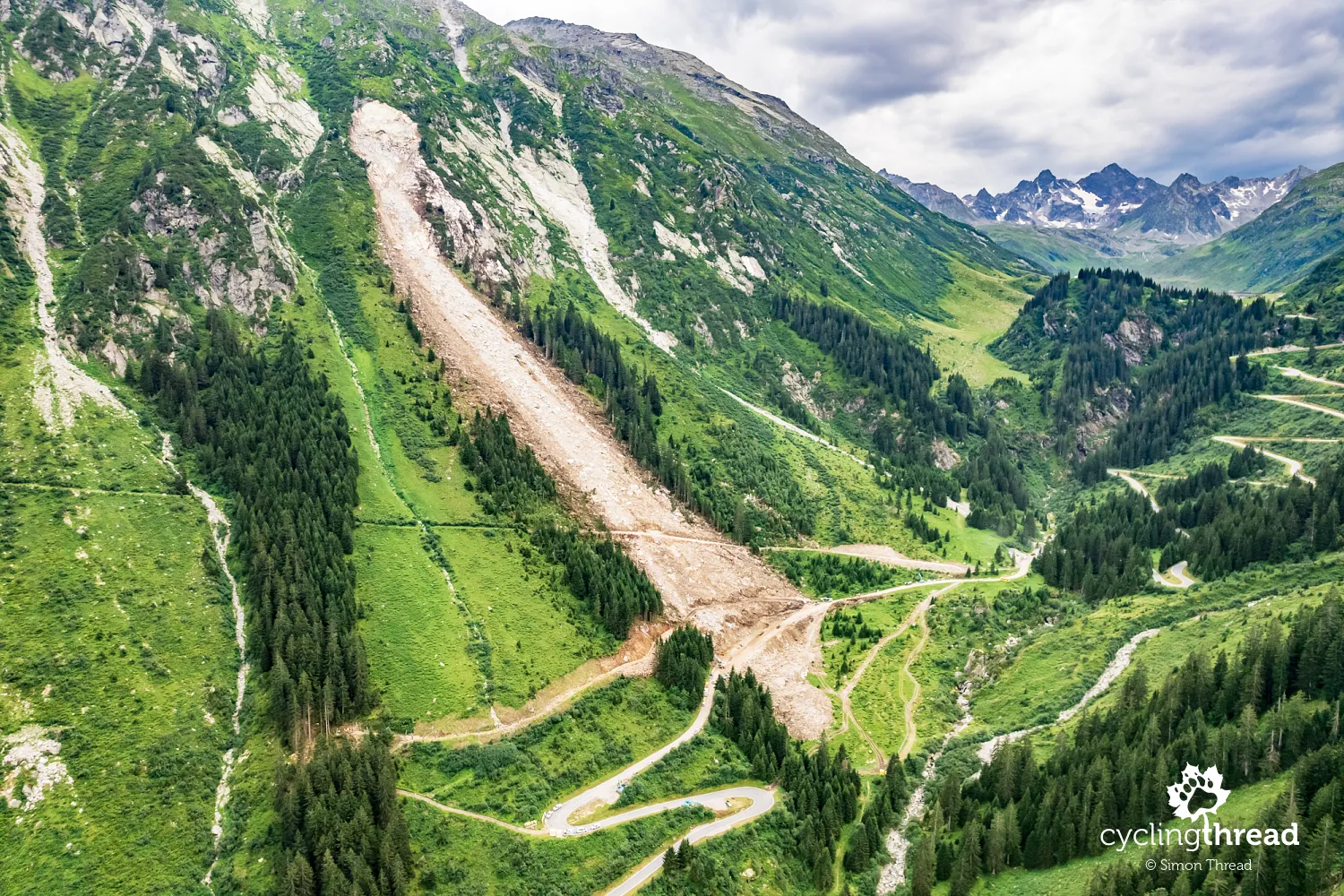 The landslide on the Silvretta High Alpine Road