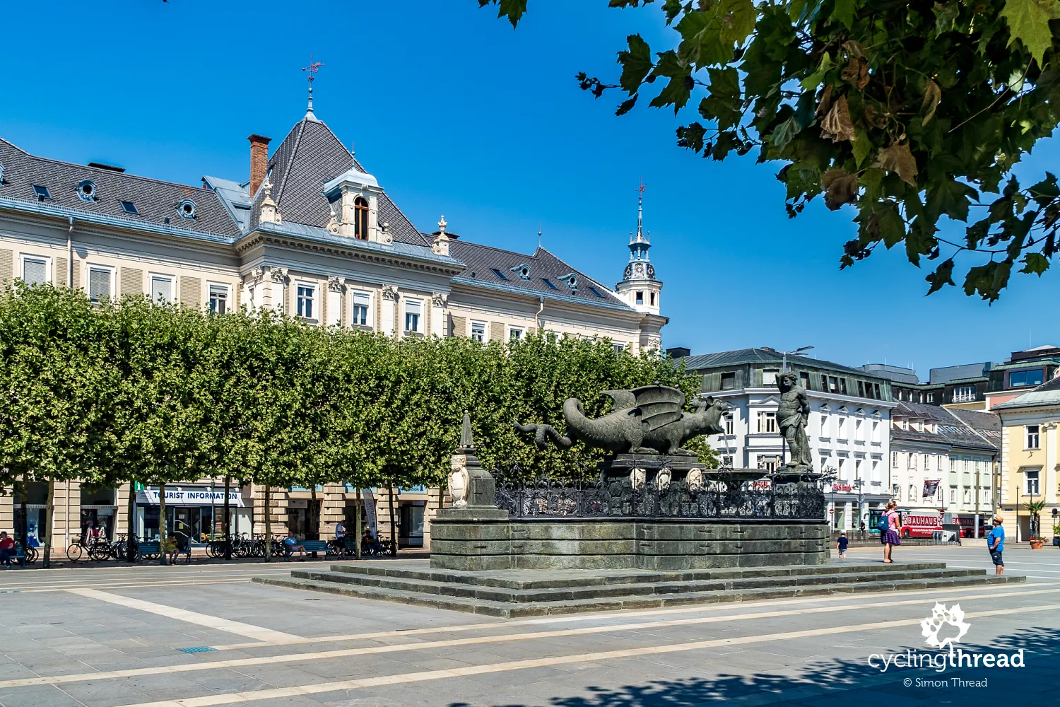 Lindwurm Fountain at the Neuer Platz in Klagenfurt