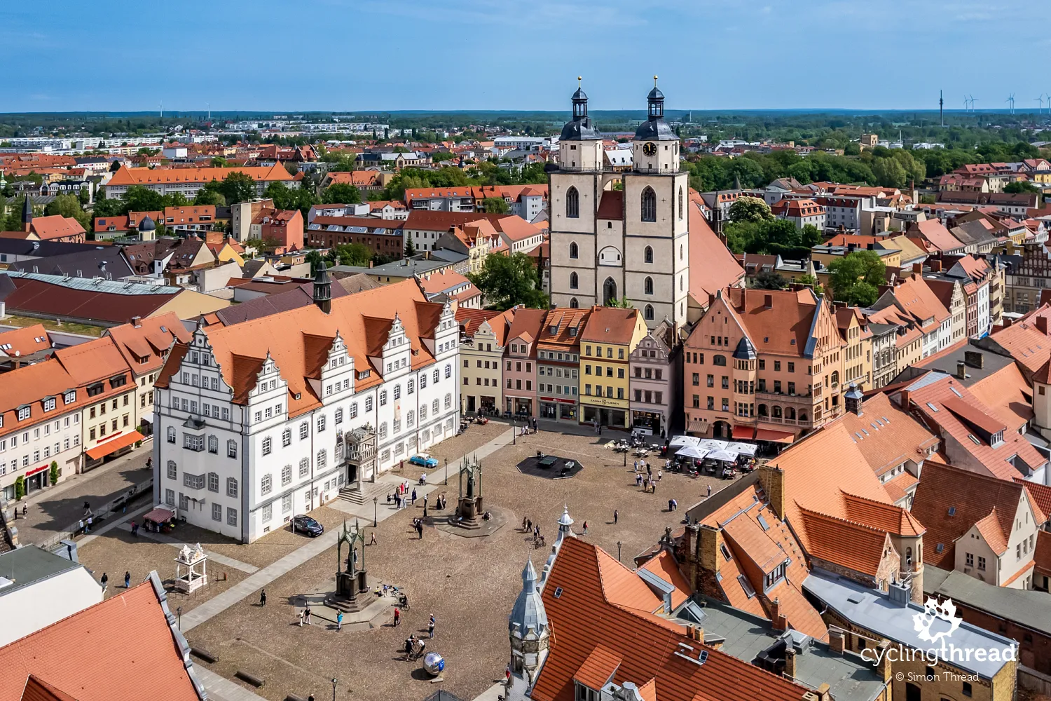 Market square and old town hall in Wittenberg