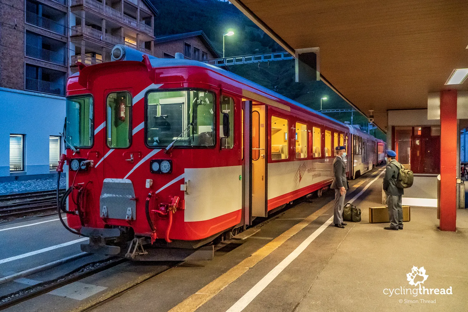 Matterhorn Gotthard Railway train in Andermatt