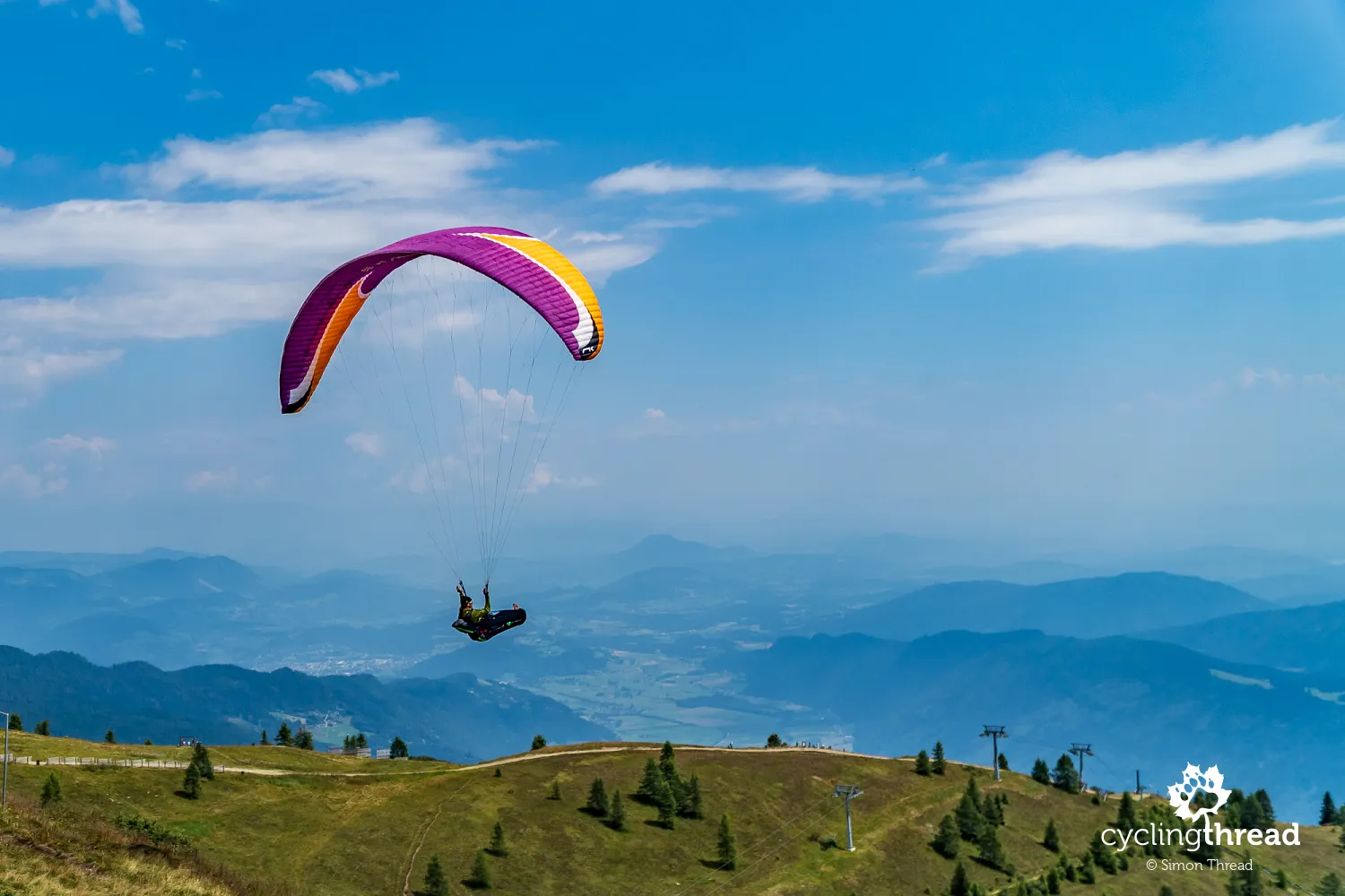 Paraglider above Gerlitzen Alpe in Austria