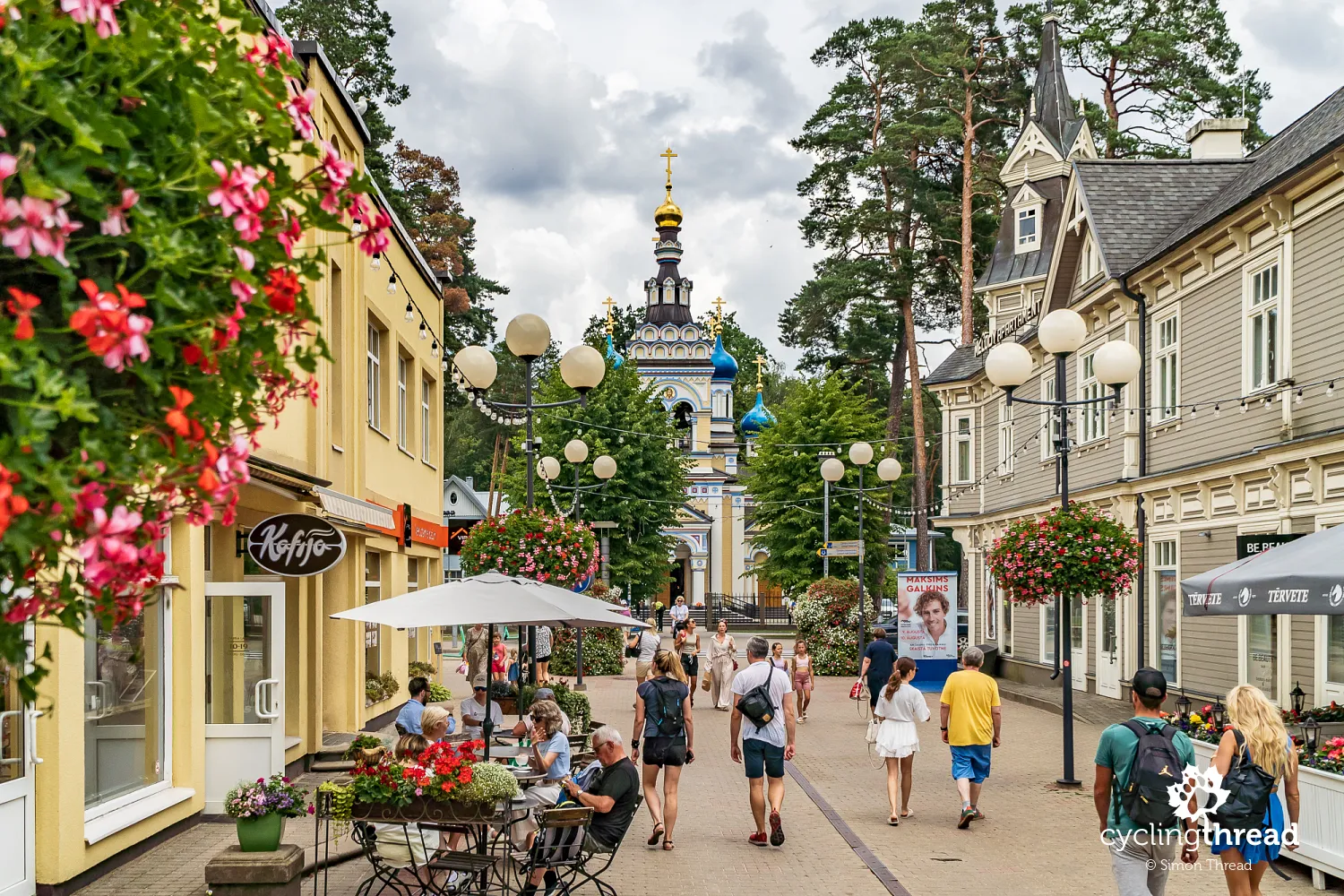 Promenade and church in Jūrmala