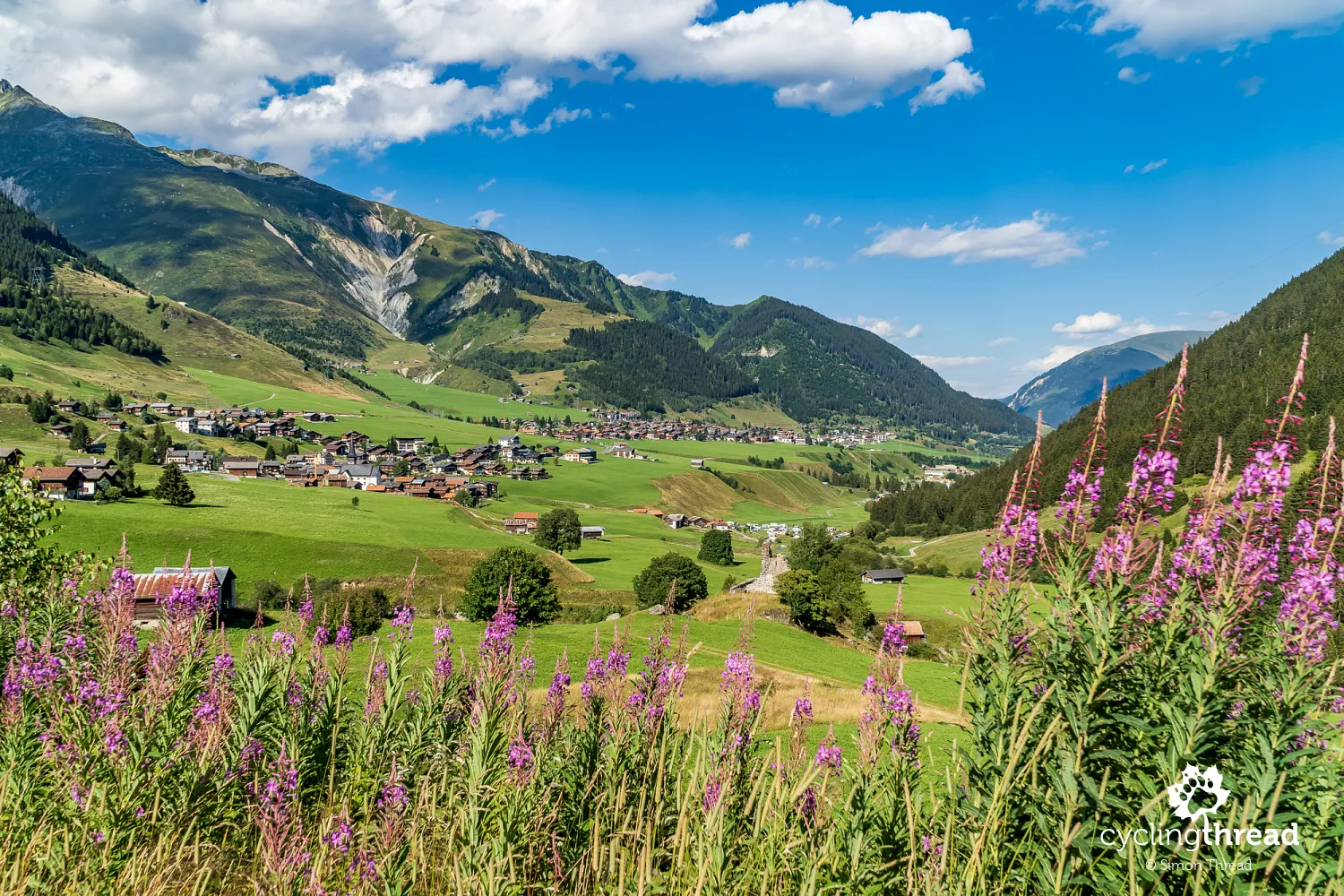 The Rhine Valley landscape in the Swiss Alps