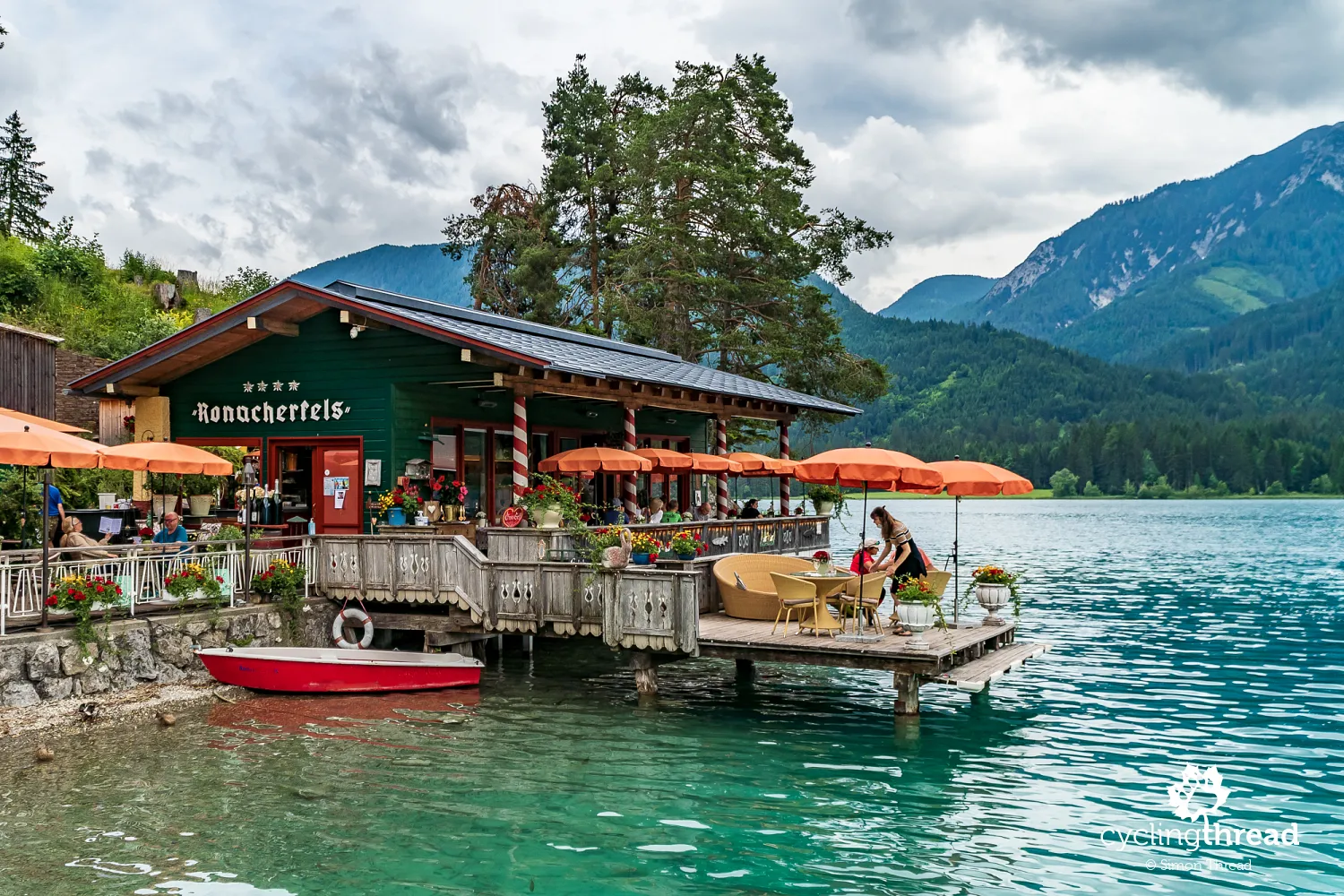 Ronacherfels pier at Weissensee in Carinthia