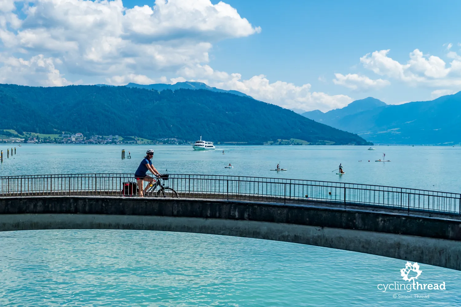 A small bridge over Lake Zugersee on the Lakes Route