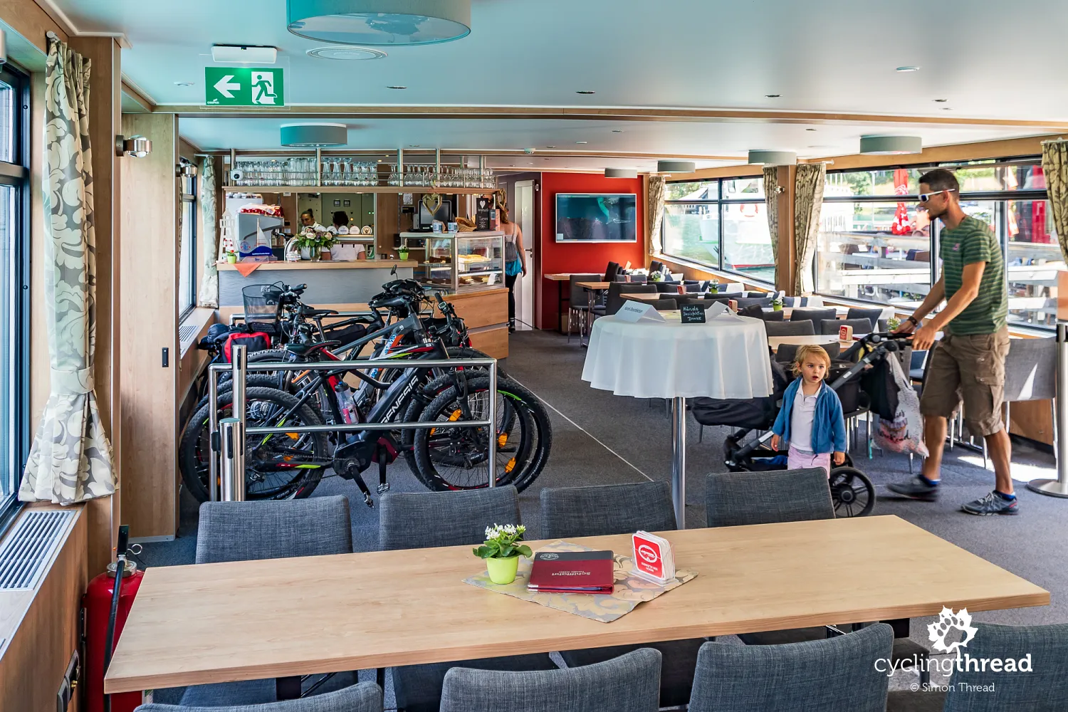 Special space for bicycle on Weisensee boat