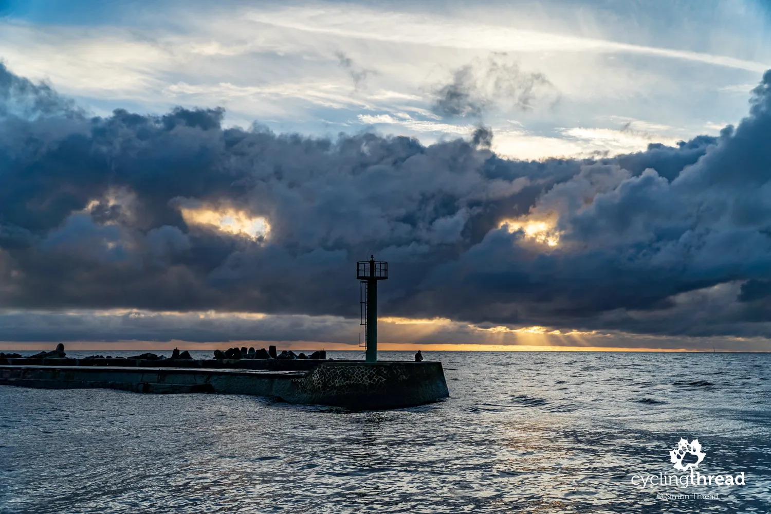 Sunset over the Baltic Sea in Darłówko