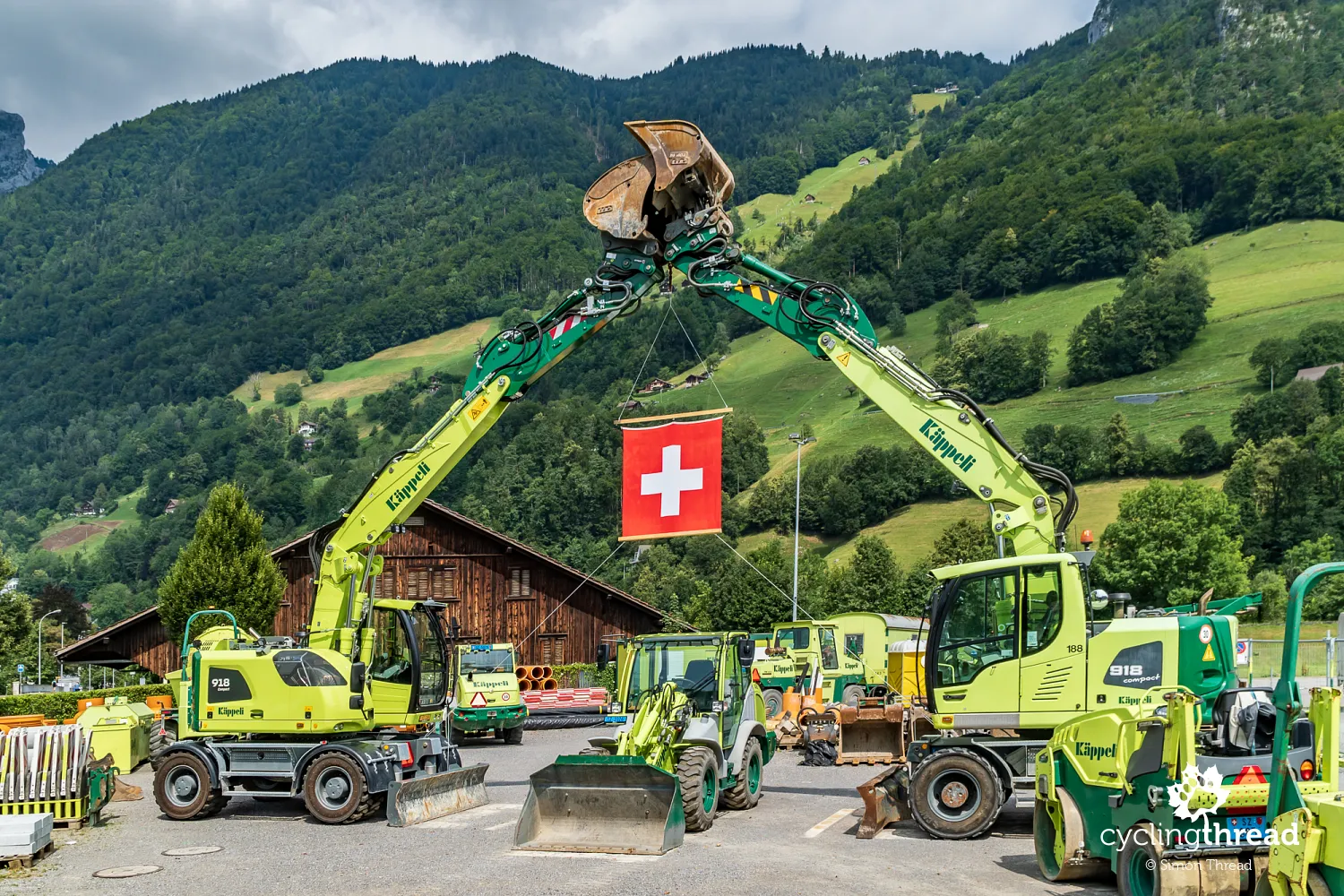 Swiss National Day even on construction sites