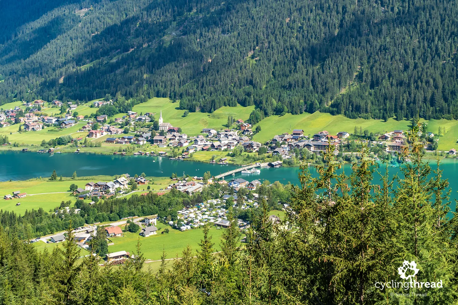 Techendorf and Weißensee on Lake Weißensee in Carinthia