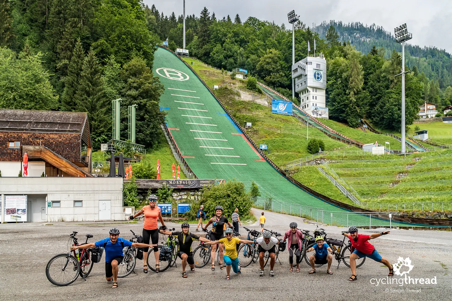 Telemark landing at the Bischofshofen ski jump