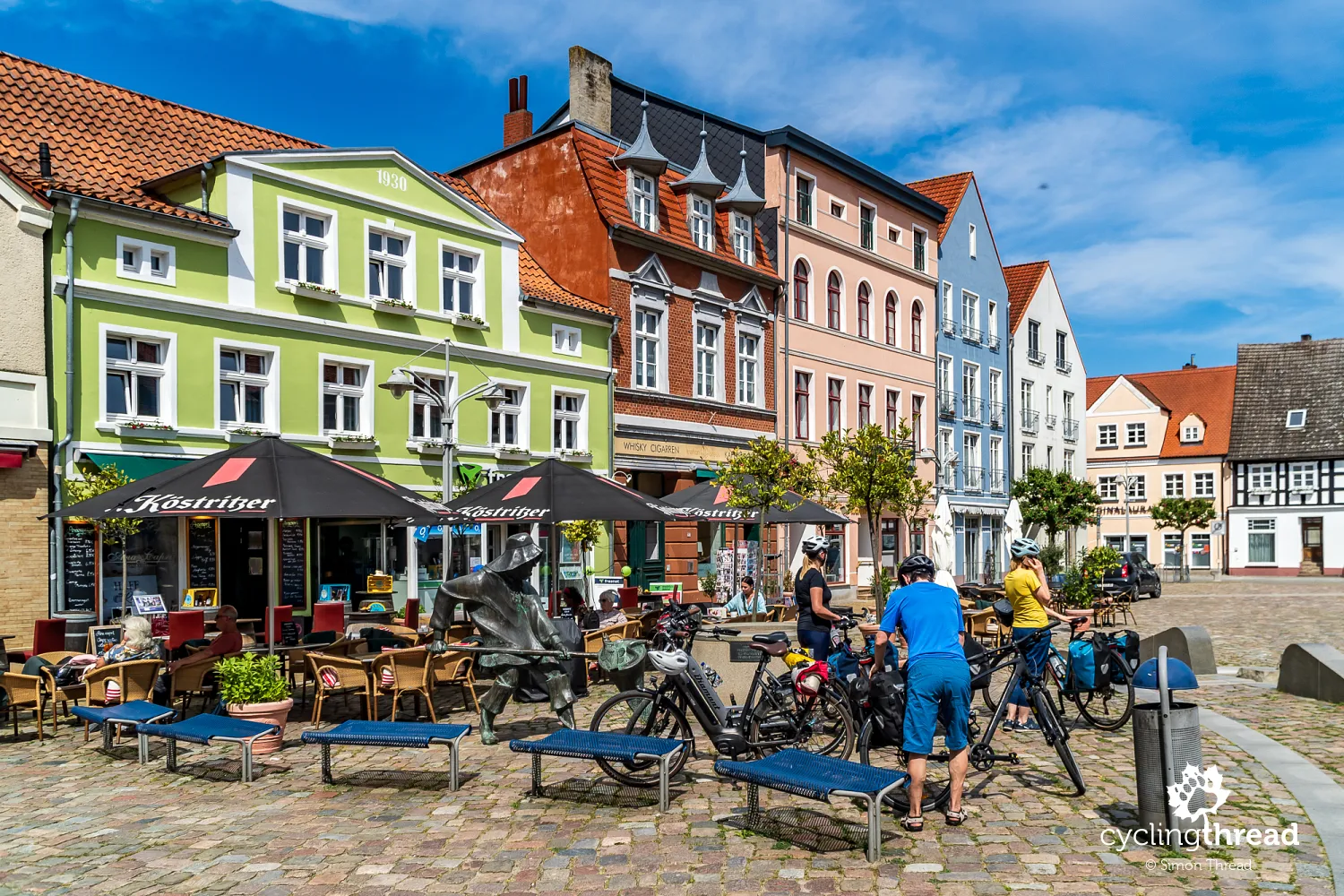 Townhouses around the market square in Ueckermünde