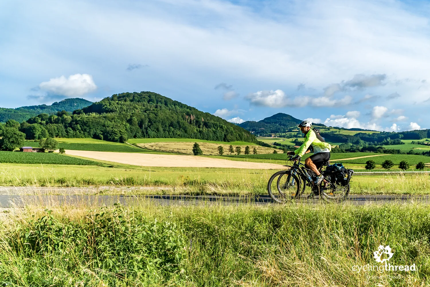 A volcanic landscape along the cycling route in Hesse